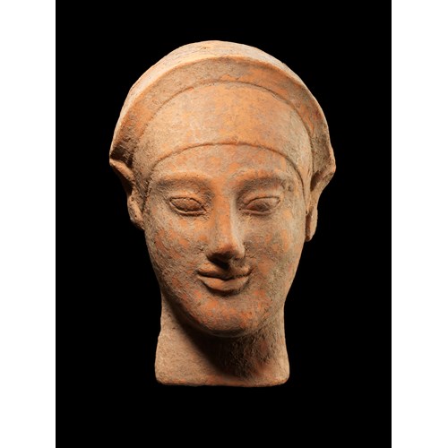 Large terracotta protome of a woman 